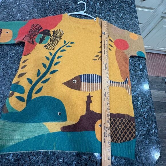 Colorful Ocean Fish Graphic Sweater cotton wool blend - Picture 3 of 6
